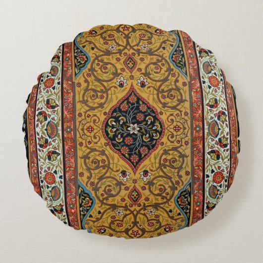 アンティークペルシアカーペットエレガントデザイン ラウンドクッション (正面)