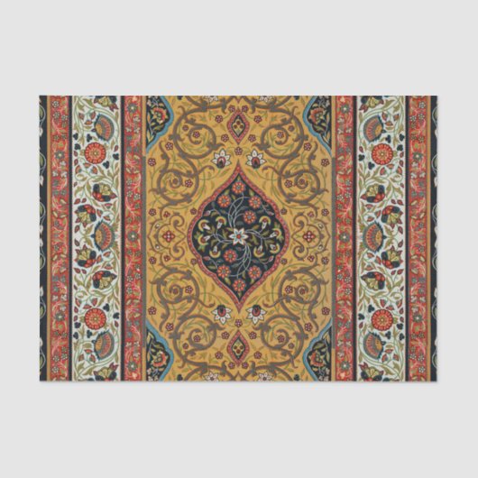 アンティークペルシアカーペットエレガントデザイン 薄葉紙 (正面)