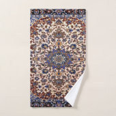 アンティークペルシアターキッシュブルーラグーカーペット バスタオルセット (ハンドタオル)