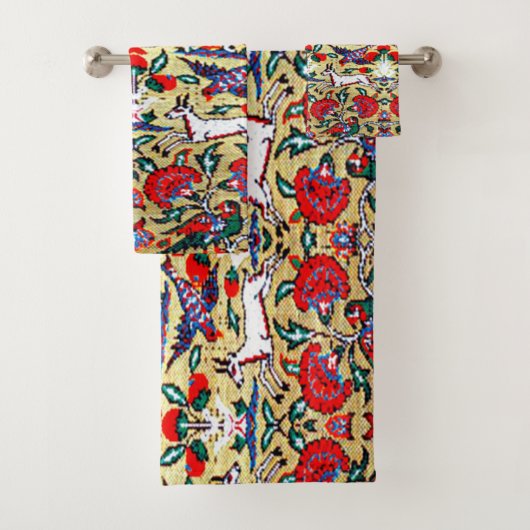 アンティークペルシャのトルコの絨毯,動物 バスタオルセット (インサイチュ)