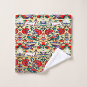 アンティークペルシャのトルコの絨毯,動物 バスタオルセット (ウォッシュタオル)