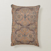 アンティークペルシャカーペットブラウンオレンジ アクセントクッション (裏面(縦))