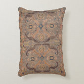 アンティークペルシャカーペットブラウンオレンジ アクセントクッション (正面(垂直))