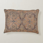 アンティークペルシャカーペットブラウンオレンジ アクセントクッション (裏面)