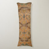 アンティークペルシャカーペットブラウンオレンジ ボディピロー (正面縦)