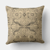 アンティークペルシャカーペットブラウンベージュクッション クッション (裏面)