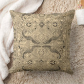 アンティークペルシャカーペットブラウンベージュクッション クッション (ブランケット)