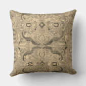 アンティークペルシャカーペットブラウンベージュクッション クッション (裏面)