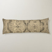 アンティークペルシャカーペットブラウンベージュ体クッション ボディピロー (裏面)