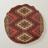 アンティークペルシャトルコオリエンタルカーペットラグ ラウンドクッション (裏面)