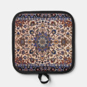 アンティークペルシャパターンブルーオリエンタルカーペット 鍋敷き (正面)