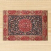 アンティークペルシャ絨毯のパターン赤い黒のドーム ドアマット