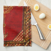 アンティークペルシャ絨毯の模様 キッチンタオル (四つ折り)