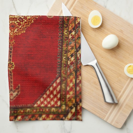 アンティークペルシャ絨毯の模様 キッチンタオル (四つ折り)