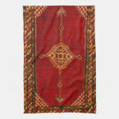 アンティークペルシャ絨毯の模様 キッチンタオル (縦)