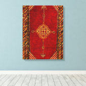 アンティークペルシャ絨毯 – パタはっきりしたーン キャンバスプリント (インサイチュ (ウッドフロア))