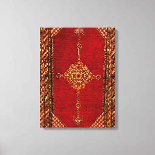 アンティークペルシャ絨毯 – パタはっきりしたーン キャンバスプリント (正面)