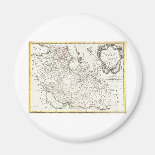 アンティークペルシャ – イラン、アフガニスタン、イラクの地図 マグネット (正面)