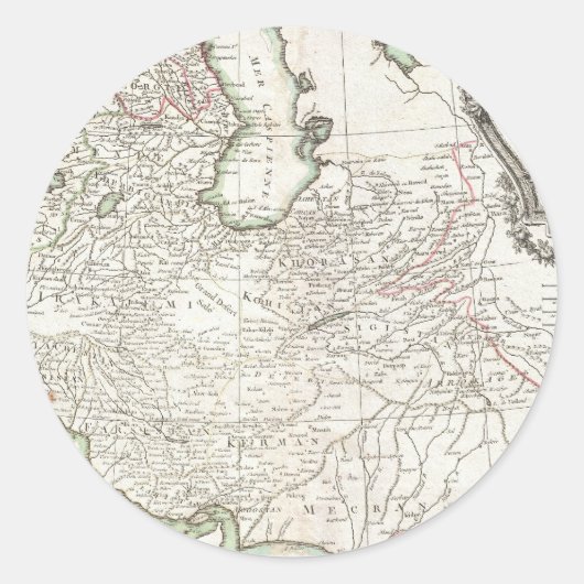アンティークペルシャ – イラン、アフガニスタン、イラクの地図 ラウンドシール (正面)