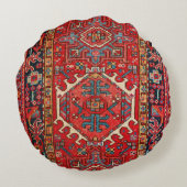 アンティークペルシャ、トルコの絨毯パターン ラウンドクッション (裏面)