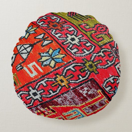アンティークペルシャ、パターン、カーペット ラウンドクッション (正面)