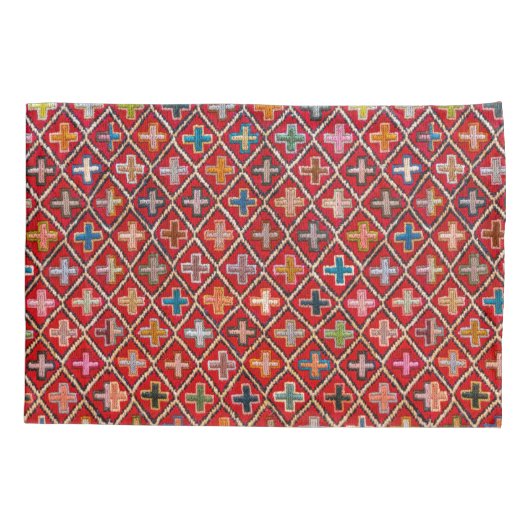 アンティークペルシユニークアカラフルルコトルキリムラグ 枕カバー (裏面-左)