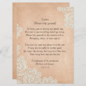 アンティークペーパーとレースのウェディングバスケットサイン (正面/裏面)