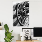 アンティークホイール – 白黒ポスター ポスター (ホームオフィス)