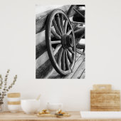 アンティークホイール – 白黒ポスター ポスター (キッチン)