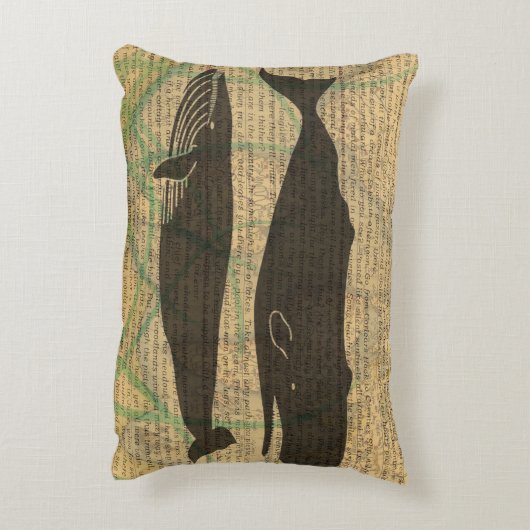 アンティークホエー航海のル海生活 アクセントクッション (裏面(縦))