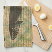 アンティークホエー航海のル海生活 キッチンタオル (四つ折り)