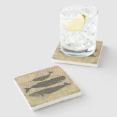 アンティークホエー航海のル海生活 ストーンコースター (横)