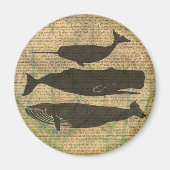 アンティークホエー航海のル海生活 マグネット (正面)