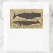 アンティークホエー航海のル海生活 長方形シール (バッグ)