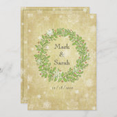 アンティークホリデースノーイリーススケッチ招待状 招待状 (正面/裏面)