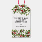 アンティークホリークリスマスホリデー ギフトタグ (正面)