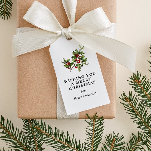 アンティークホリークリスマスホリデー ギフトタグ