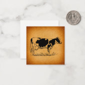 アンティークホルスタインカウファーム動物イラストレーション ノートカード (正面/裏面インサイチュ)