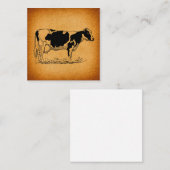 アンティークホルスタインカウファーム動物イラストレーション ノートカード (正面/裏面)