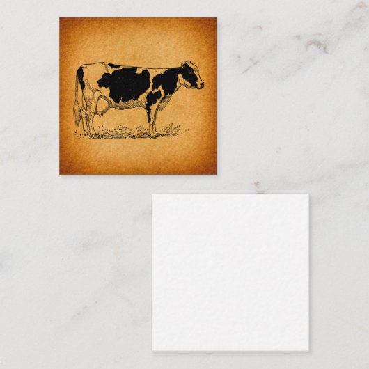 アンティークホルスタインカウファーム動物イラストレーション ノートカード (正面/裏面)