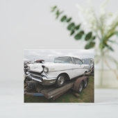 アンティークホワイトカー ポストカード (スタンド正面)