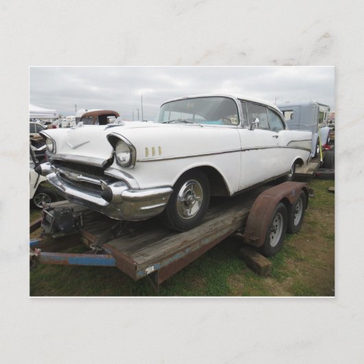 アンティークホワイトカー ポストカード (正面)