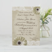 アンティークホワイトデイジーアンド結婚レース 招待状 (スタンド正面)