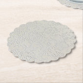 アンティークホワイトフローラ結婚紙コースター ペーパーコースター (アングル)