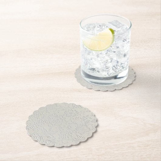 アンティークホワイトフローラ結婚紙コースター ペーパーコースター (インサイチュ)