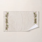 アンティークホワイトポインセチアとクリスマスグリーン バスタオルセット (ハンドタオル)