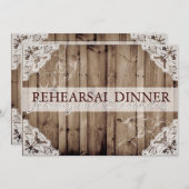 アンティークホワイトレースのウェディングリハーサル 招待状 (正面/裏面)