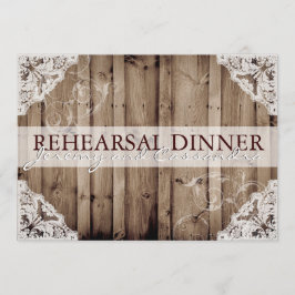 アンティークホワイトレースのウェディングリハーサル 招待状