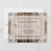 アンティークホワイトレースウェディングRSVP 出欠カード (裏面)