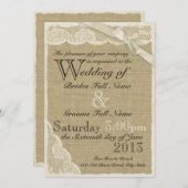 アンティークホワイトレースカントリーウェディング 招待状 (正面/裏面)
